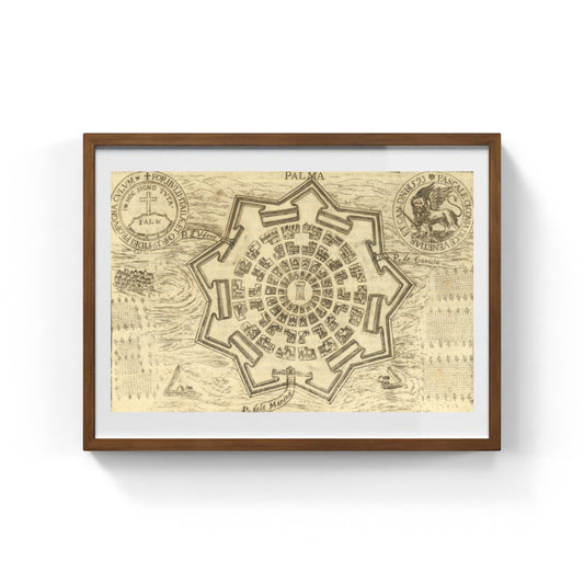Mappa dell'antica città di Palmanova di Pietro Bertelli
