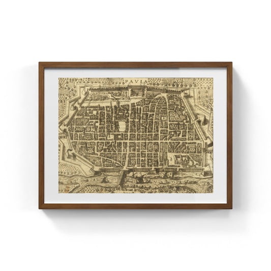 Map of the ancient city of Pavia by Pietro Bertelli