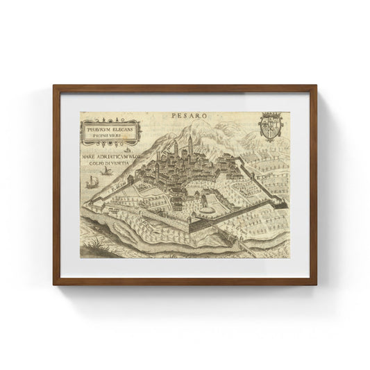 Map of the ancient city of Pesaro by Pietro Bertelli