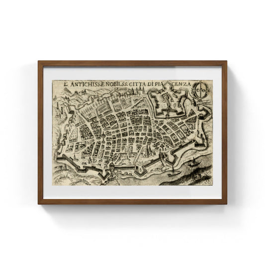 Mappa dell'antica città di Piacenza di Pietro Bertelli