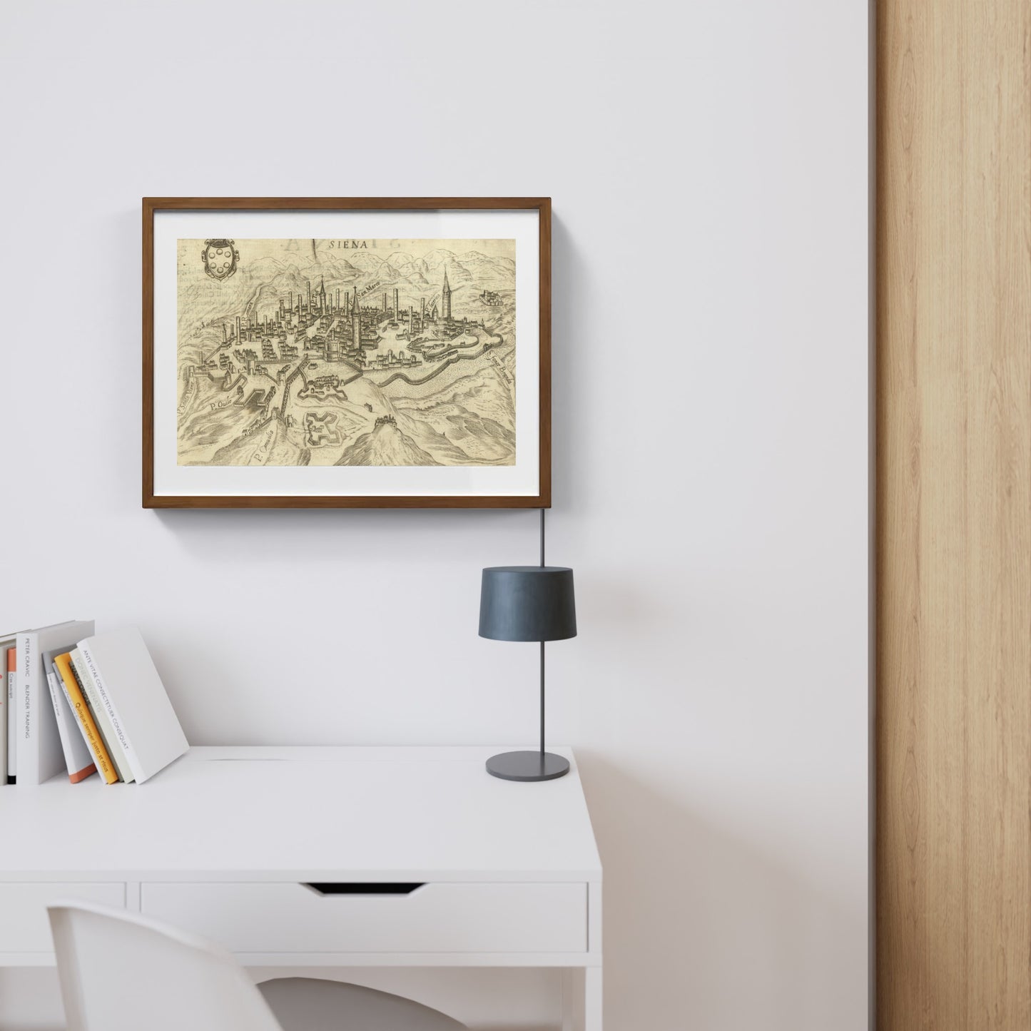Map of the ancient city of Siena by Pietro Bertelli