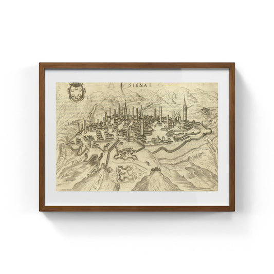 Map of the ancient city of Siena by Pietro Bertelli