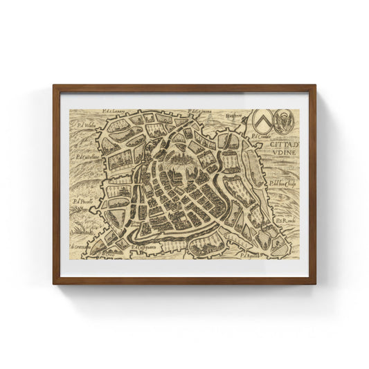 Mappa dell'antica città di Udine di Pietro Bertelli
