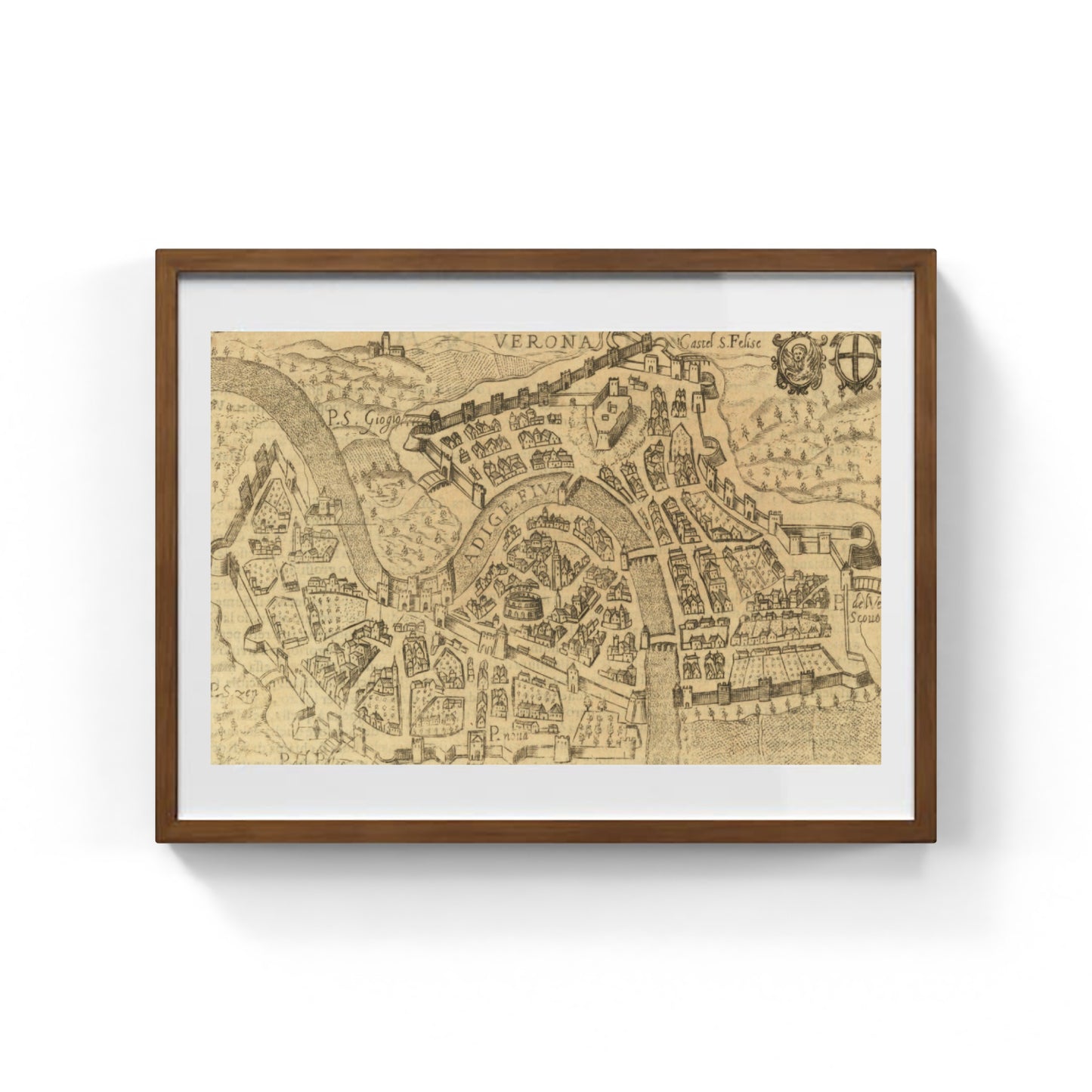Mappa dell'antica città di Verona di Pietro Bertelli