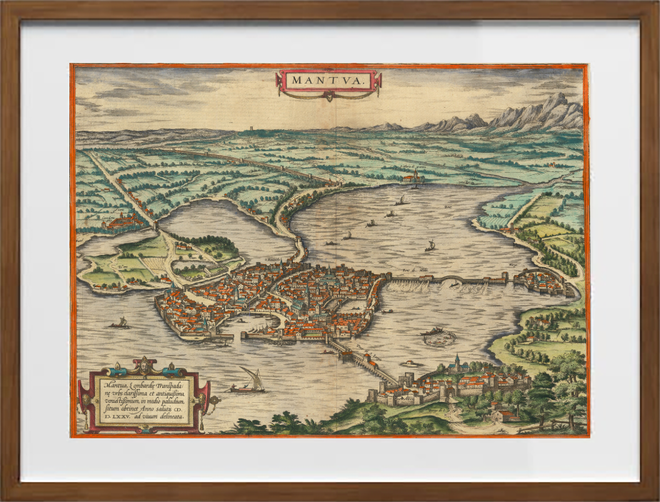 Mappa dell'antica Mantova di Georg Braun e Frans Hogenberg