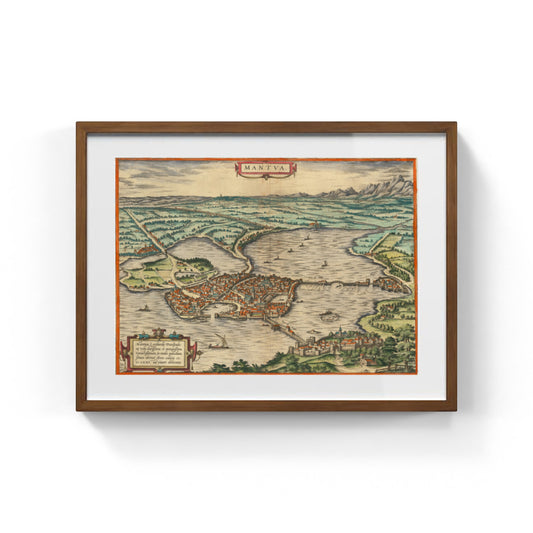Mappa dell'antica Mantova di Georg Braun e Frans Hogenberg