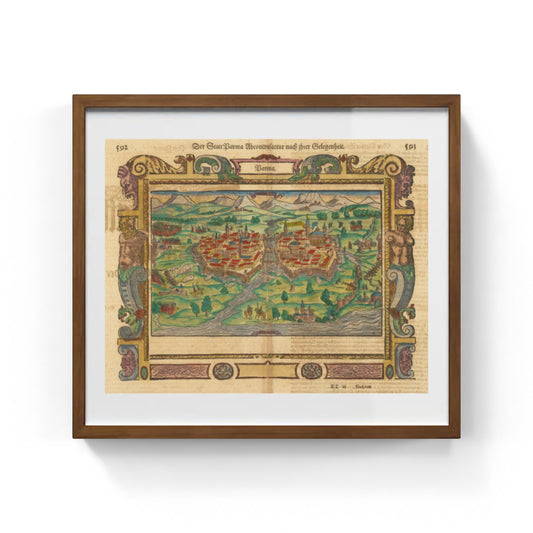 Mappa dell'antica Parma di Sebastian Munster