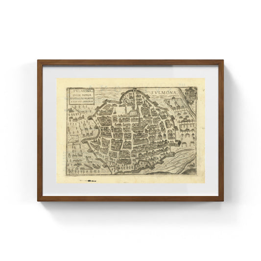 Mappa dell'antica Sulmona di Pietro Bertelli