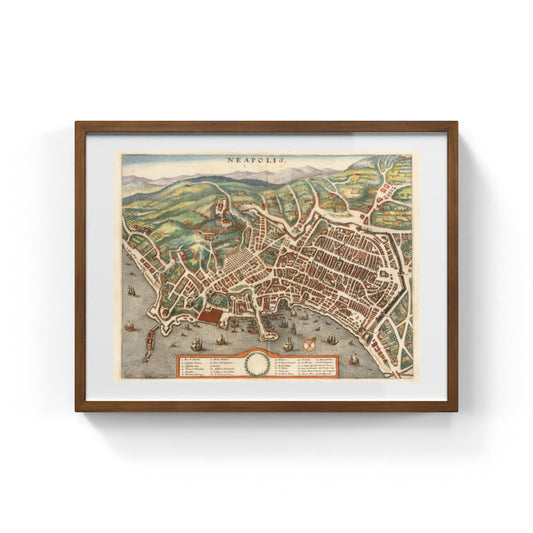 Mappa di Napoli agli inizi del 1600 di Matthäus Merian