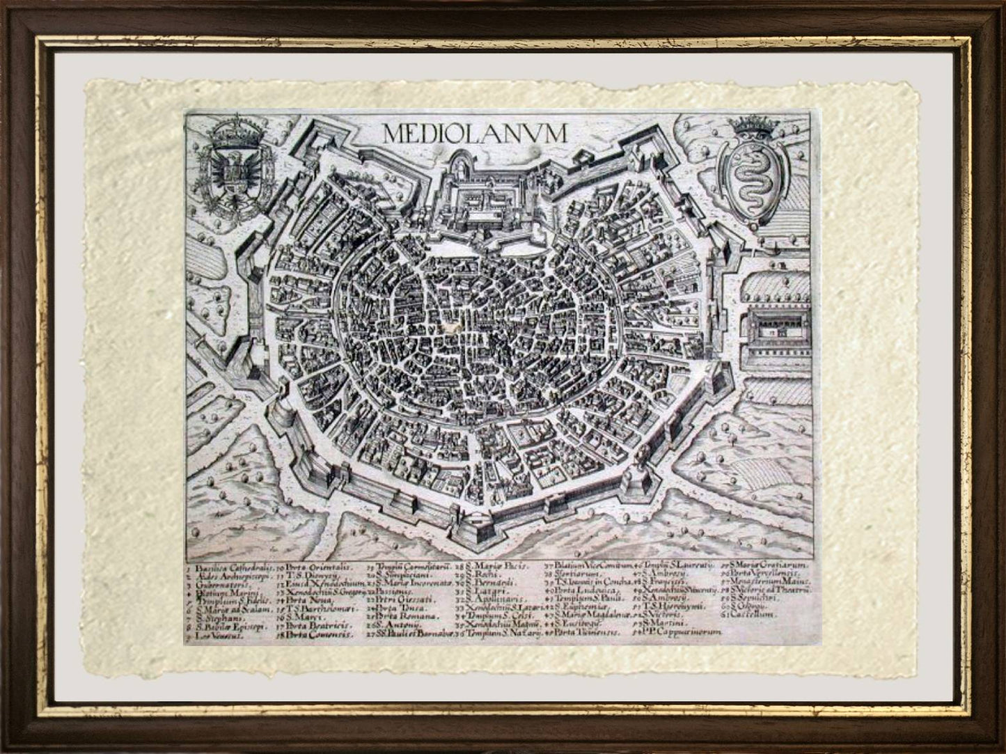 Map of the ancient city of Milan by Johann Heinrich von Pflaumern