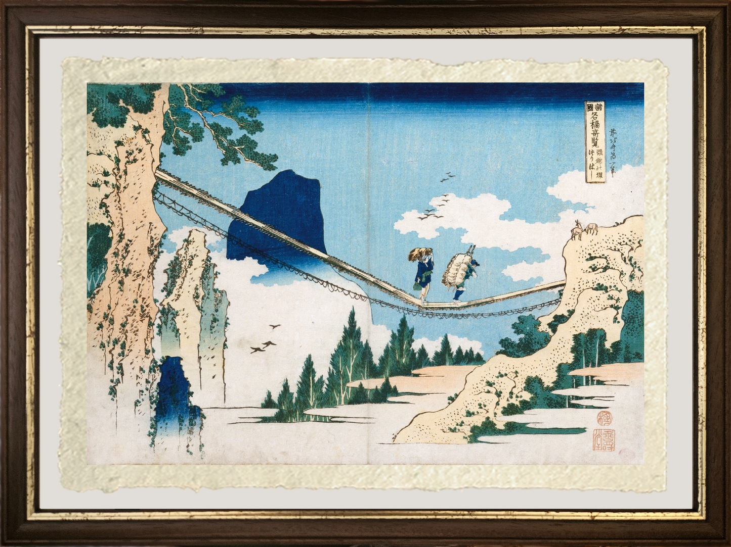 dettaglio ministro toru di katsushika hokusai su carta amalfi
