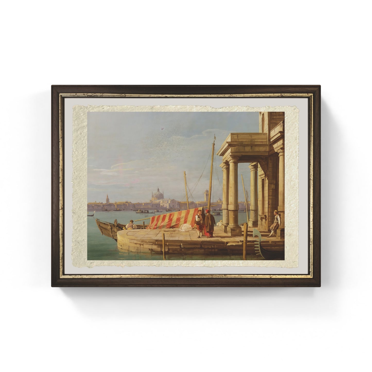 Il molo della Dogana di Giovanni Antonio Canal detto Canaletto su carta Amalfi