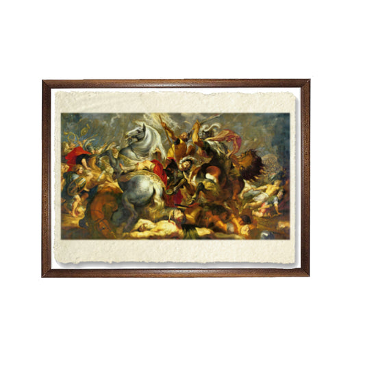 La morte di Publio Decio Mure. Battaglia del Vesuvio. Pieter Paul Rubens Riproduzione carta Amalfi