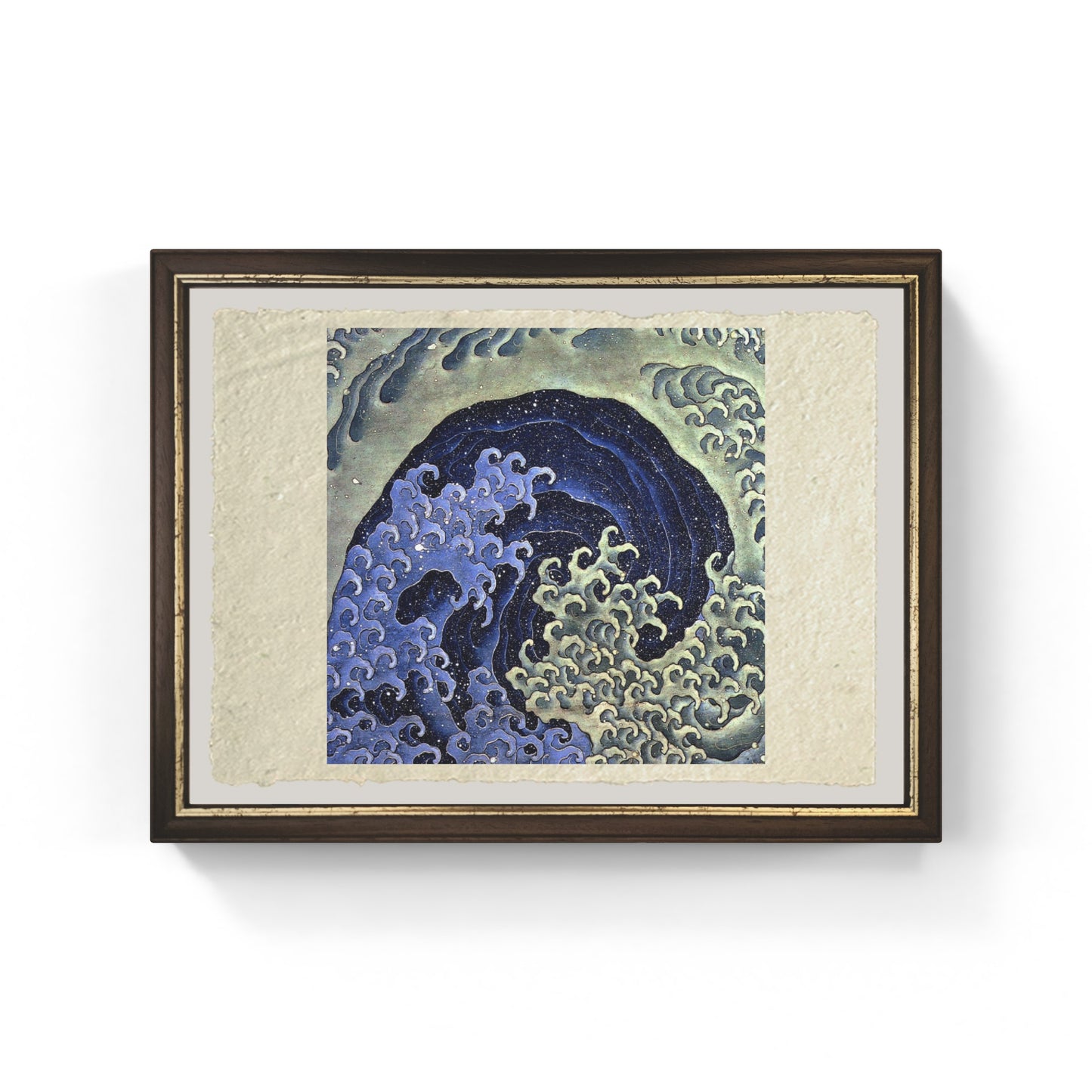 stampa onda femminile di katsushika hokusai su carta amalfi