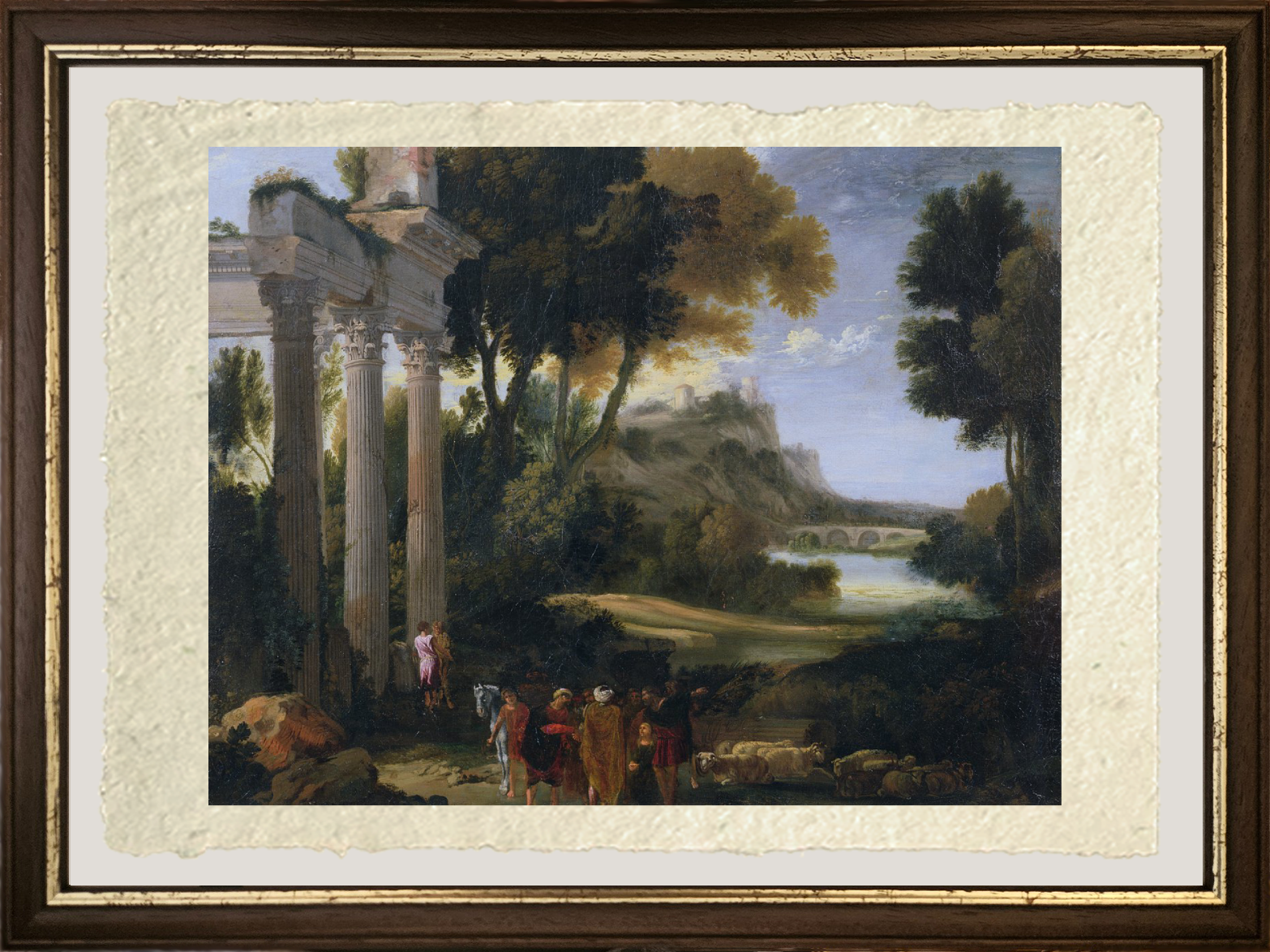 Paesaggio classico, 1760 di Pannini con cornice