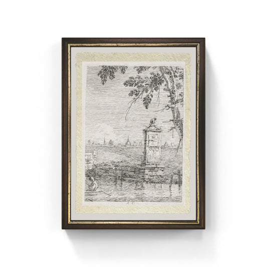 Il piccolo monumento sotto un albero di Giovanni Antonio Canal detto Canaletto su carta Amalfi