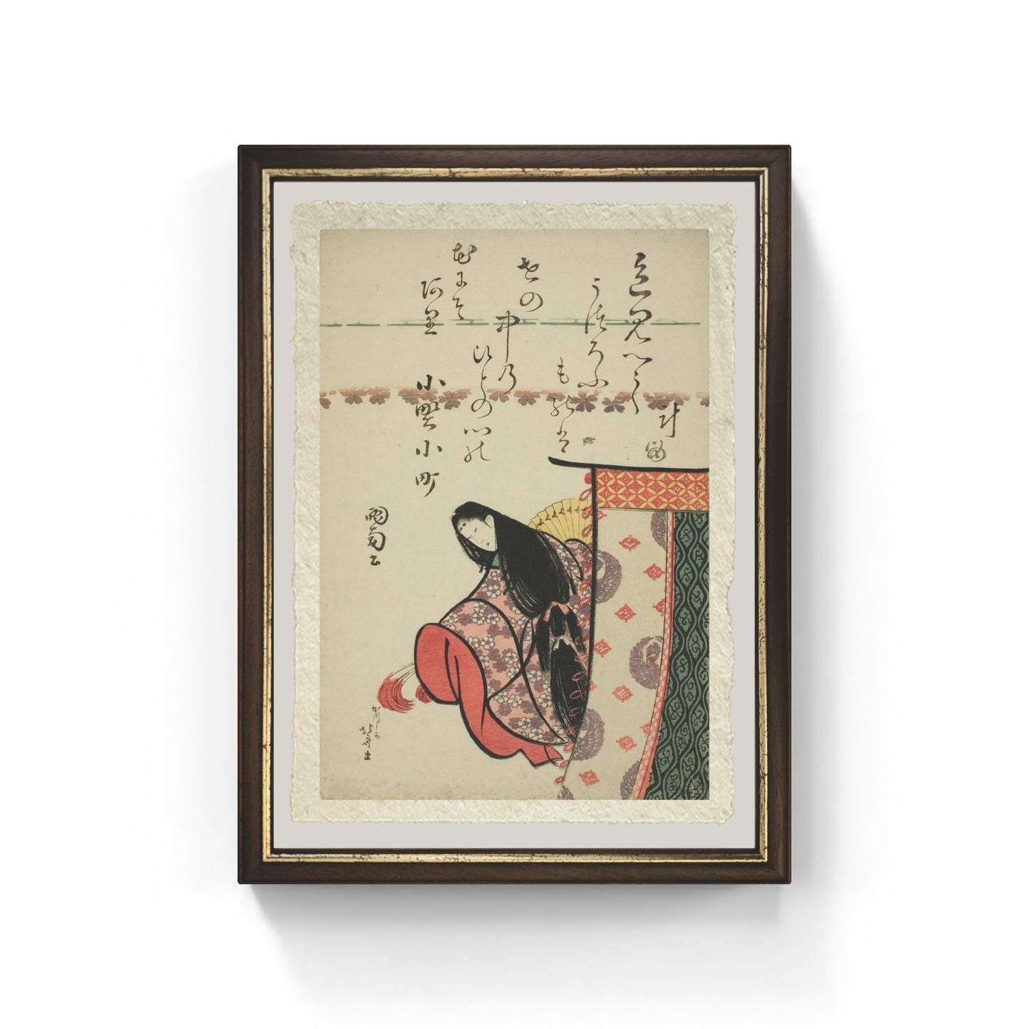 Riproduzione su carta Amalfi de La poetessa Ono no Komachi di Katsushika Hokusai