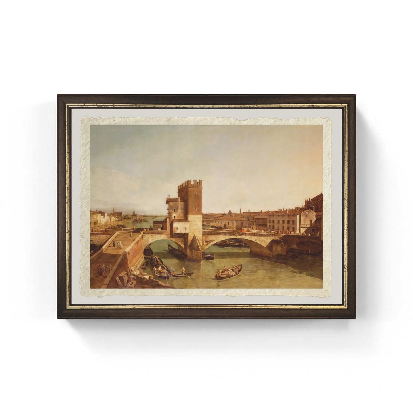 Riproduzione su carta Amalfi del Ponte delle Navi a Verona di Bernardo Bellotto