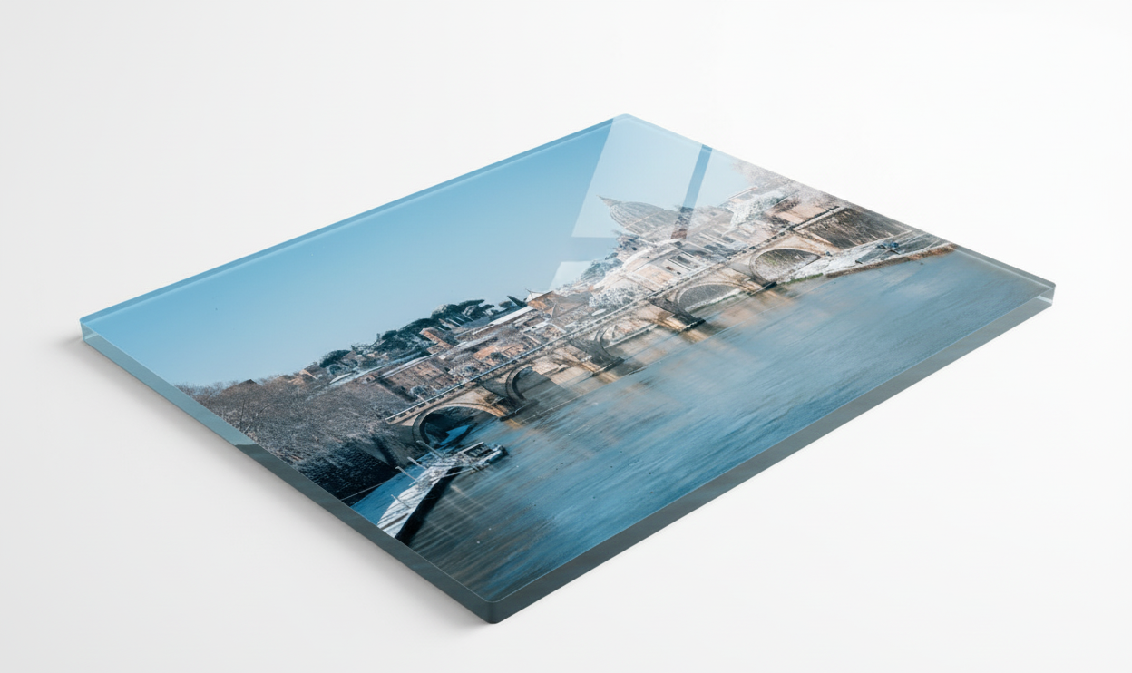 Sant'Angelo bridge covered in snow, Rome