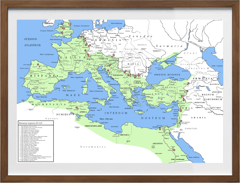 Map. The dislocation of the Roman legions upon the death of Vespasian 