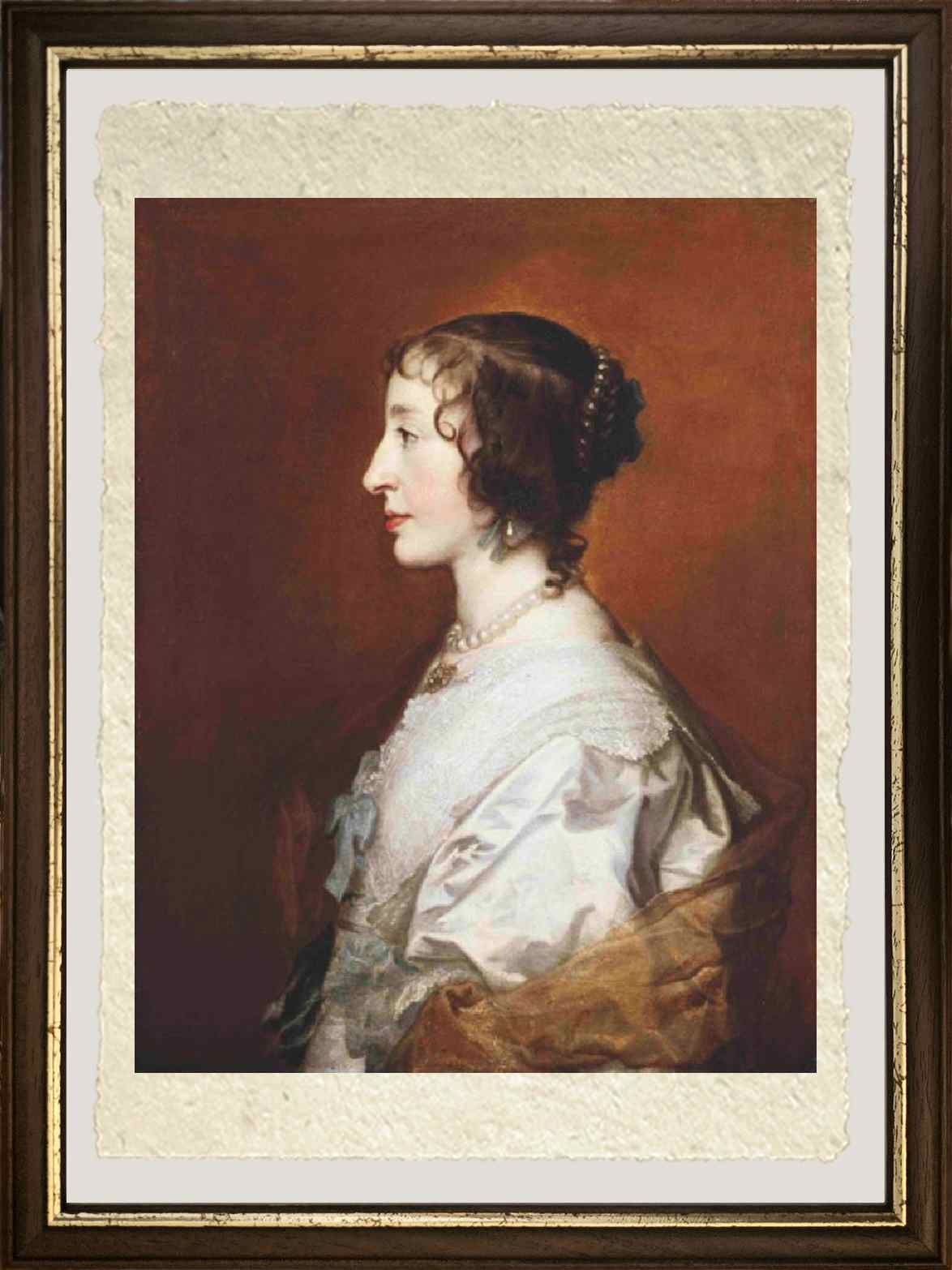 Queen Henrietta Maria (profile) on fine Amalfi paper