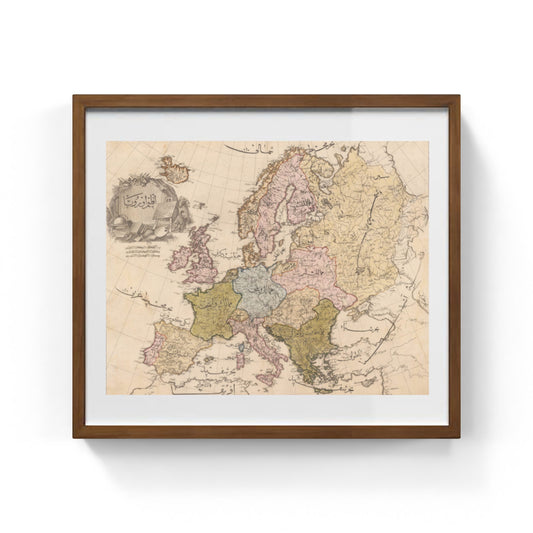 Rara mappa ottomana dell'Europa di Mahmoud Raif Efendi