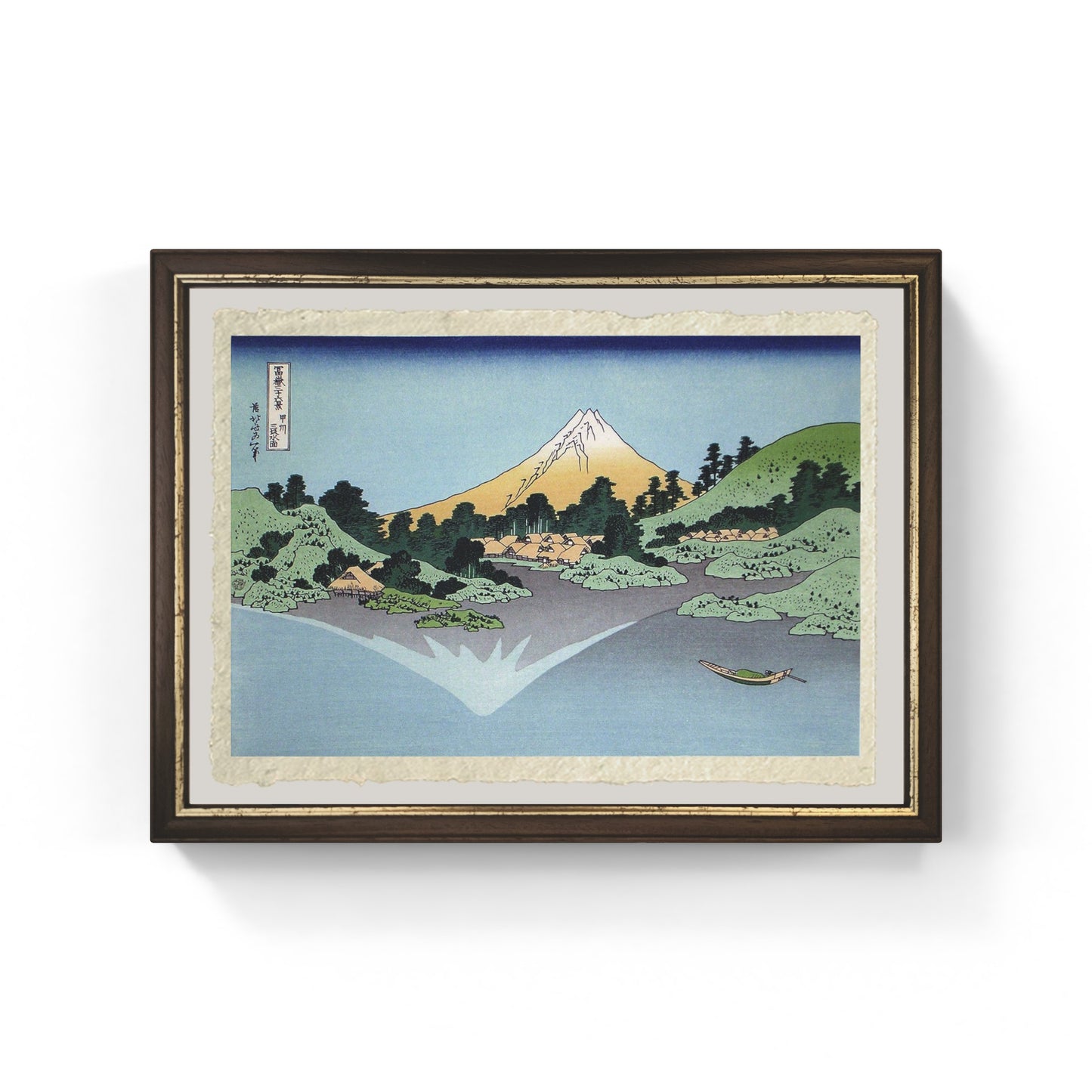 stampa riflessione sulla superficie dell'acqua misaka provincia di kai di hokusai su carta amalfi