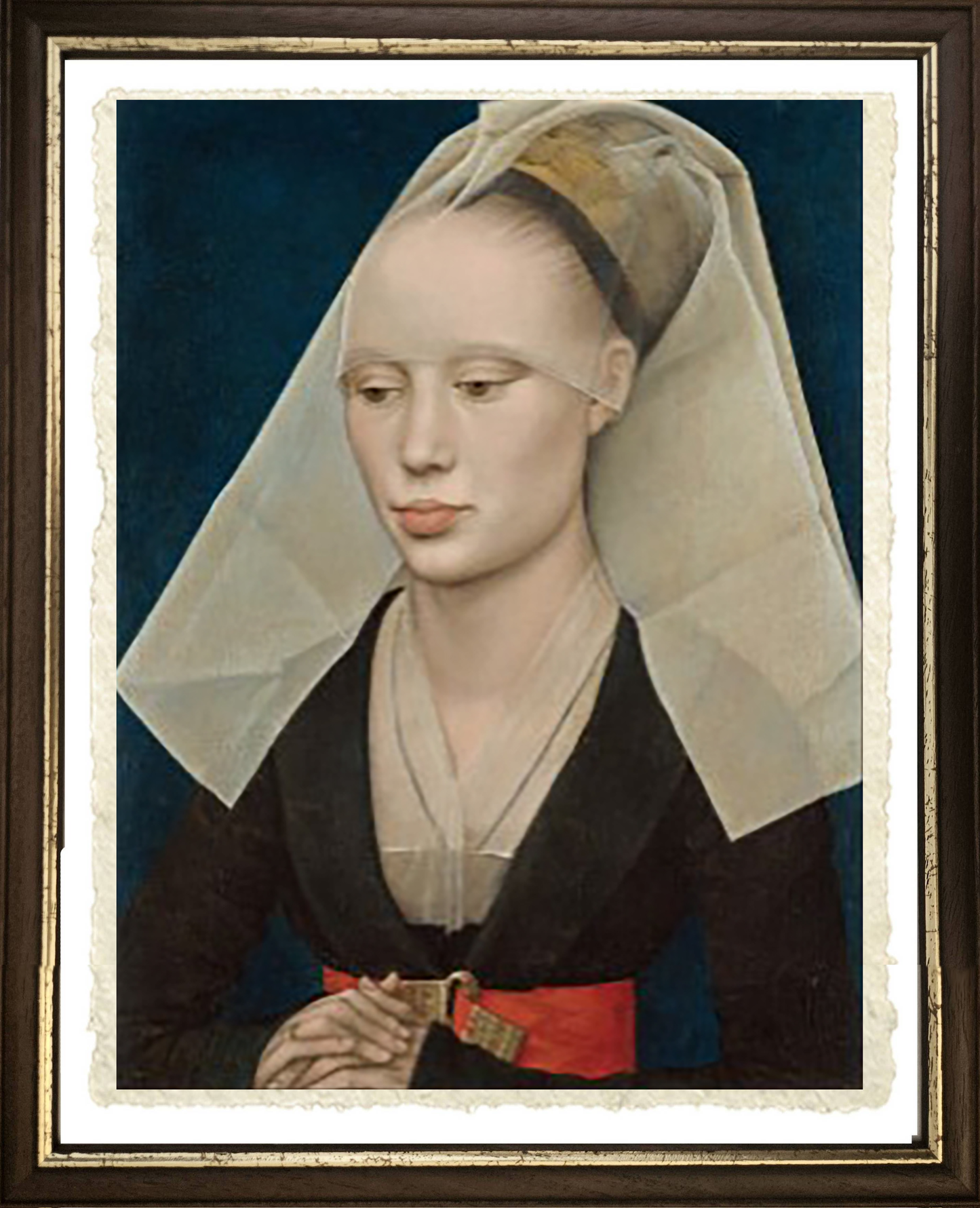 Ritratto di giovane donna di Rogier van der Weyden su pregiata carta Amalfi