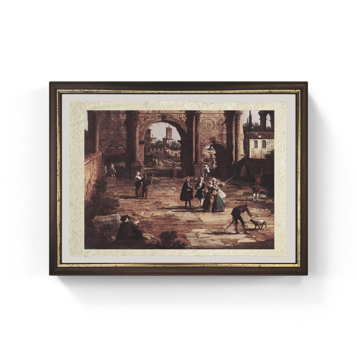 Riproduzione artistica di Roma di Canaletto stampata su carta Amalfi