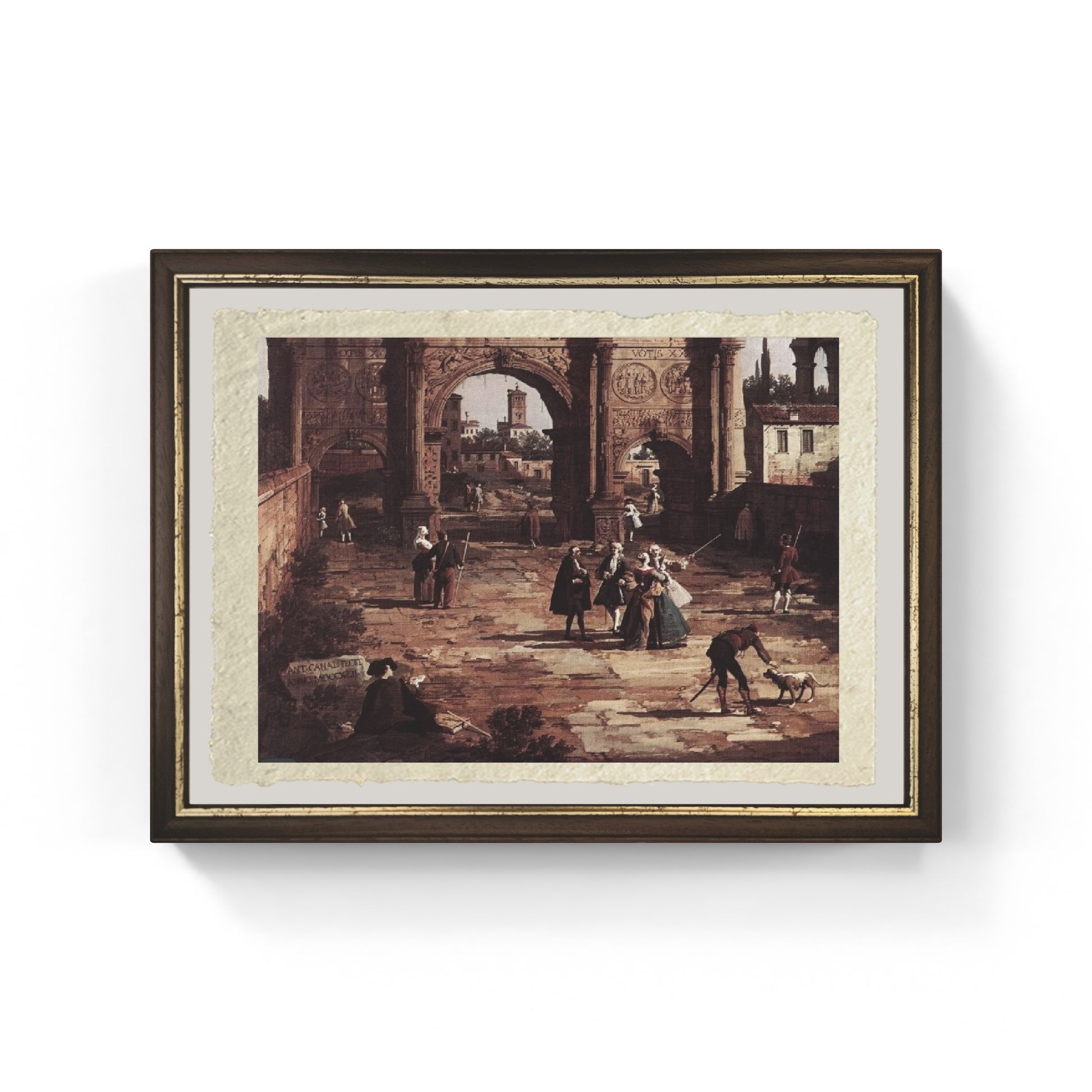 Riproduzione artistica di Roma di Canaletto stampata su carta Amalfi