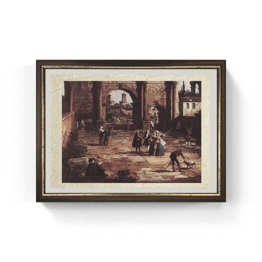 Riproduzione artistica di Roma di Canaletto stampata su carta Amalfi