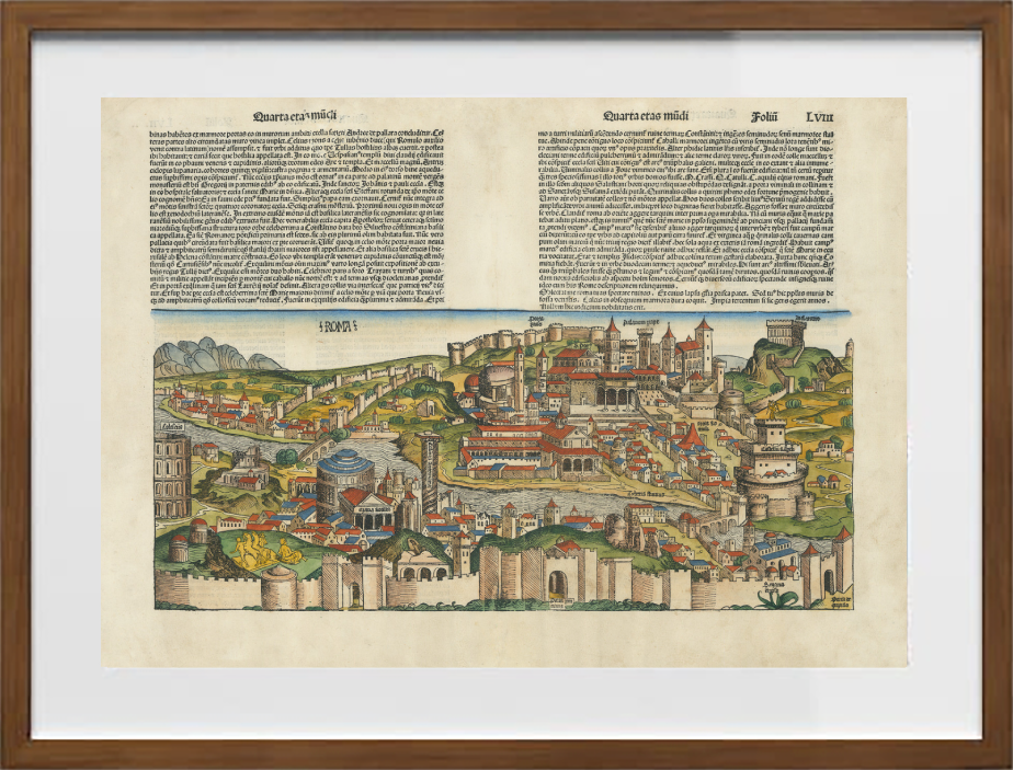 Mappa di Roma nel XV secolo di Hartmann Schedel