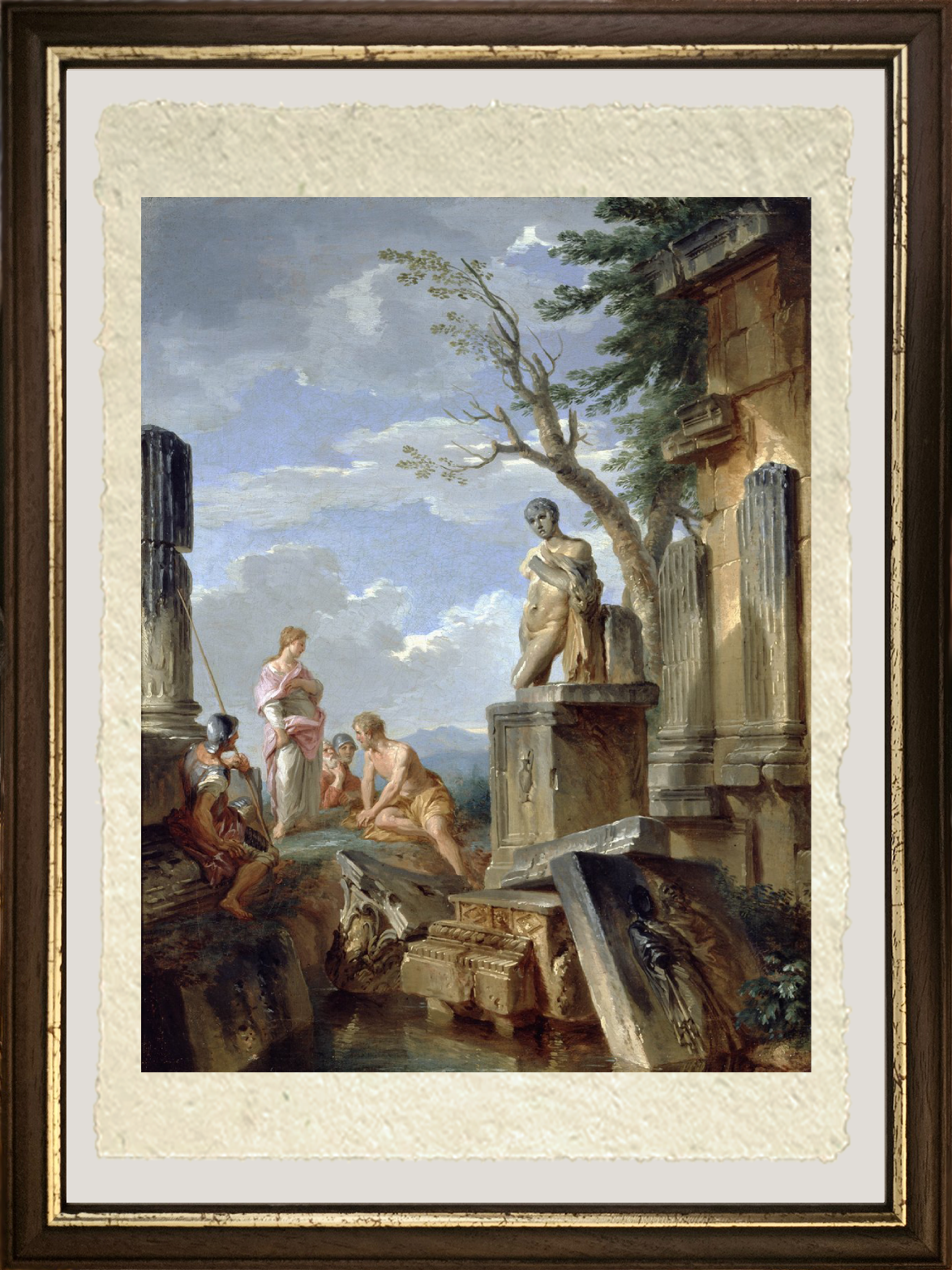 Rovine con una Sibilla e altre figure di Pannini cornice