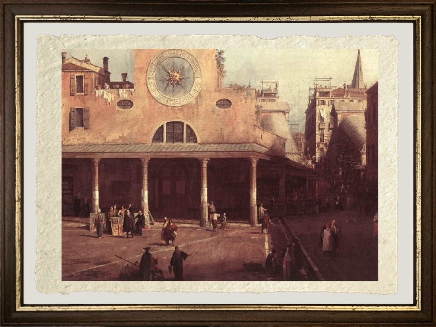 Dettaglio stampa San Giacomo di Rialto di Canaletto su carta Amalfi