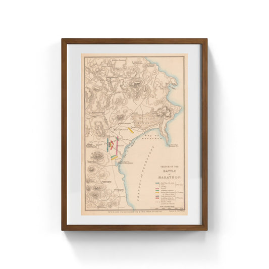 Schizzo della battaglia di Maratona di Royal Geographical Society