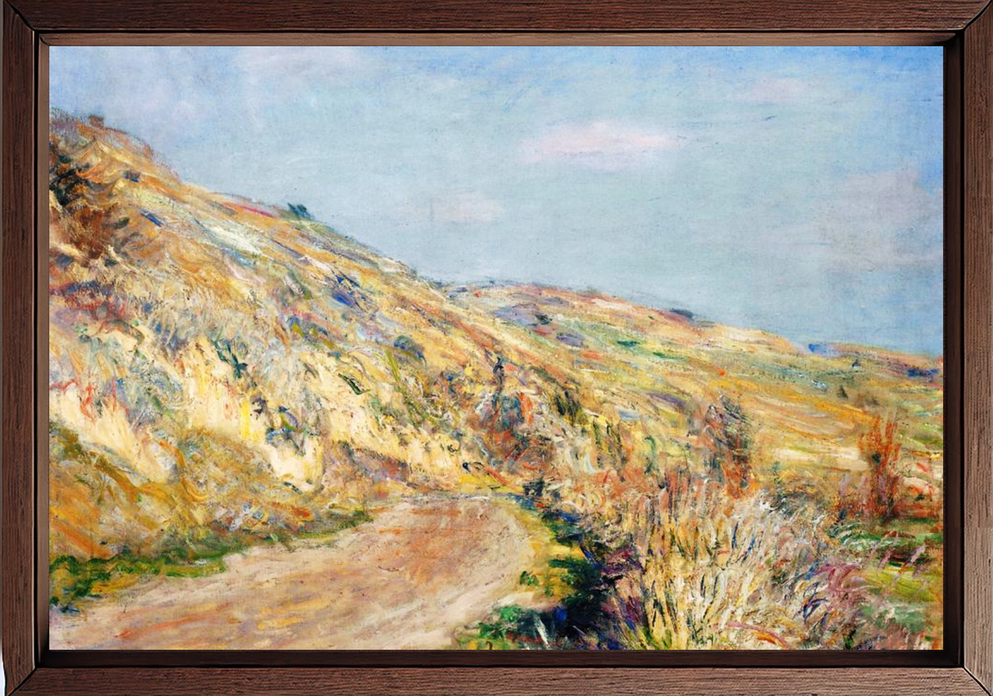 La strada della fattoria a Giverny, quadro di Claude Monet