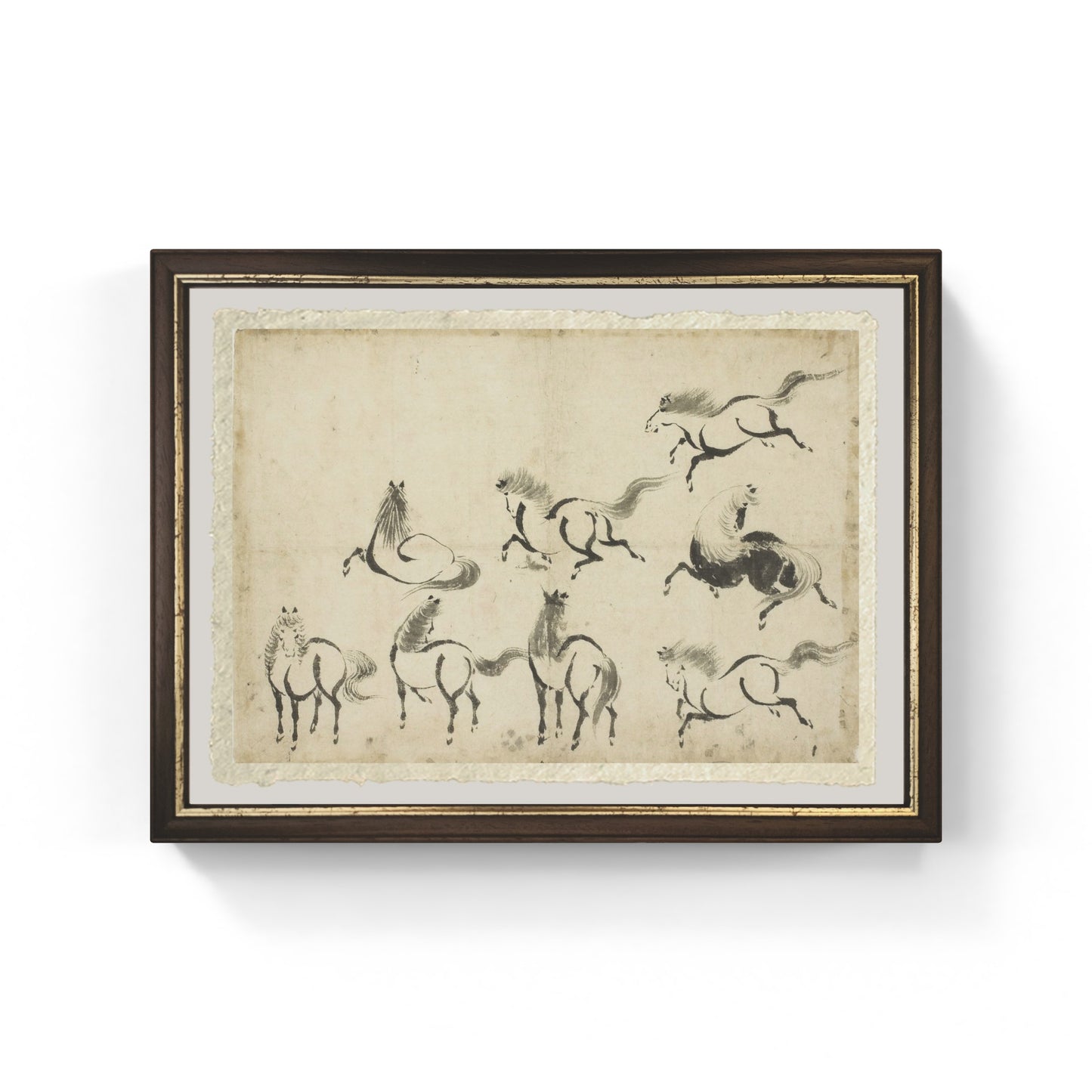studi di cavalli di katsushika hokusai su carta amalfi