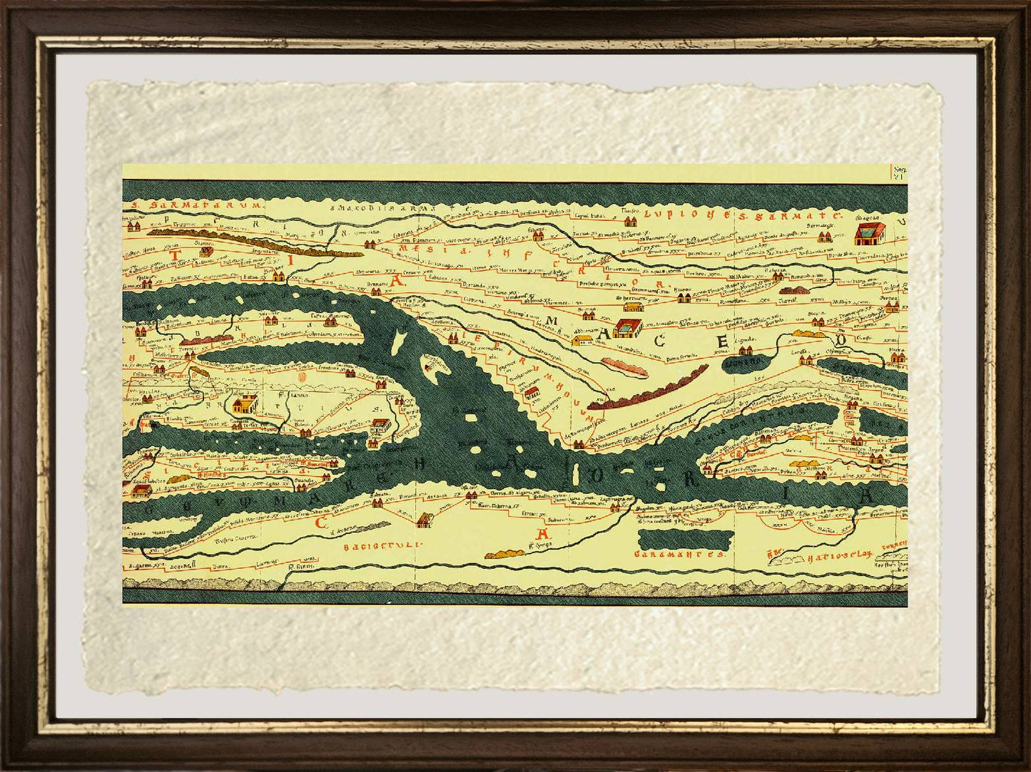 Tabula Peutingeriana Part I on fine Amalfi paper