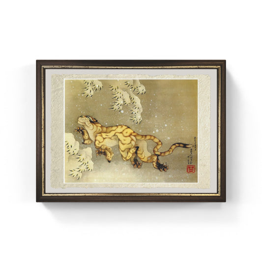 la tigre nella neve di Katsushika Hokusai su carta amalfi