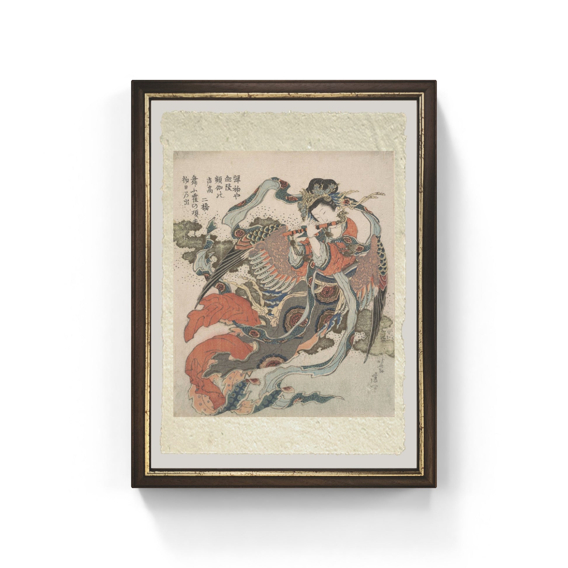 Riproduzione Uccello mistico Karyobinga di Katsushika Hokusai stampa su carta Amalfi