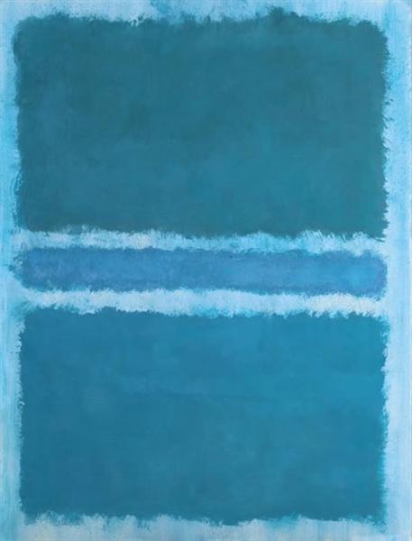 Blue divided by Blue di Mark Rothko su pregiata carta Amalfi