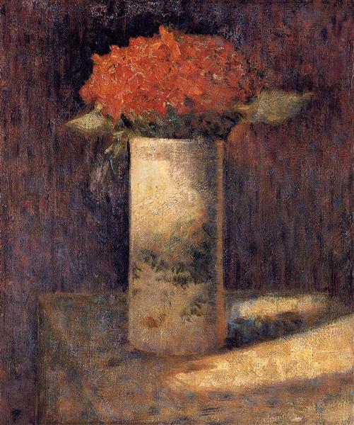 Vaso di fiori di Georges Seurat su pregiata carta Amalfi