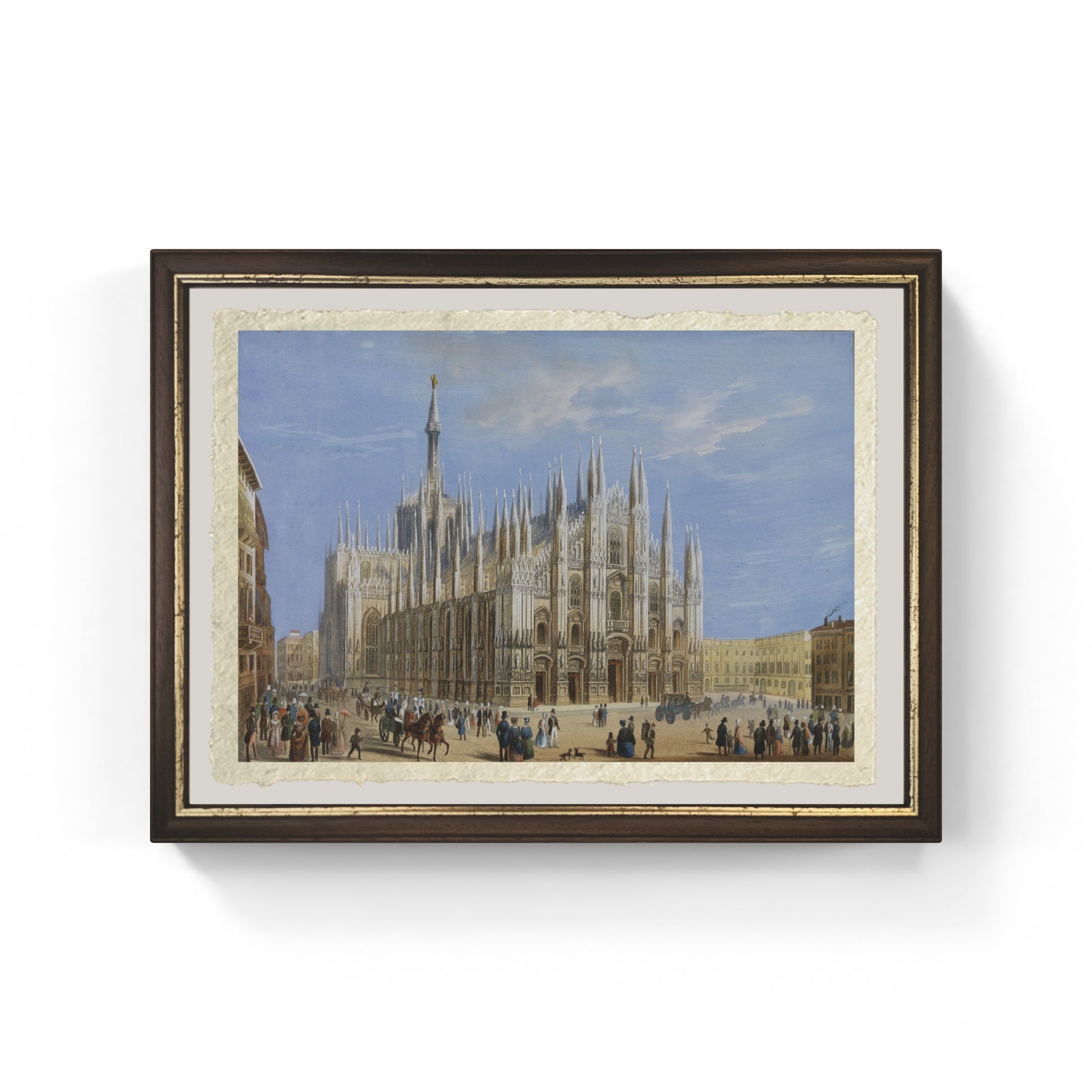 Riproduzione su carta Amalfi della veduta del Duomo di Milano