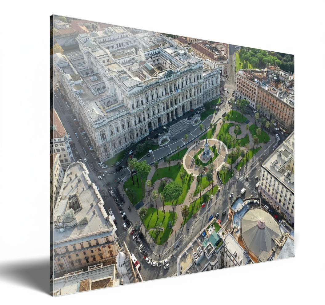 Aerial view of Piazza Cavour, Rome