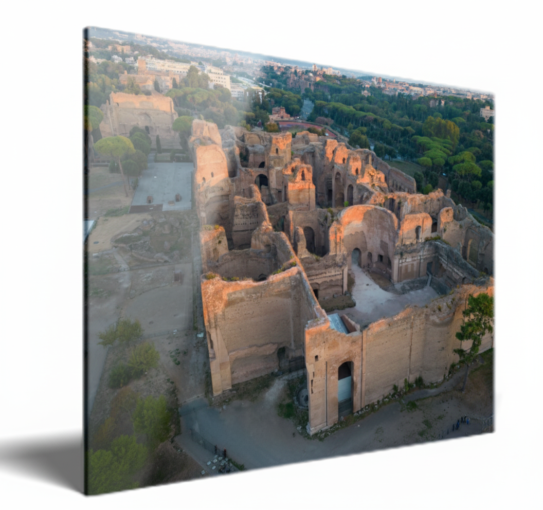 Aerial view of the Baths of Caracalla, Rome