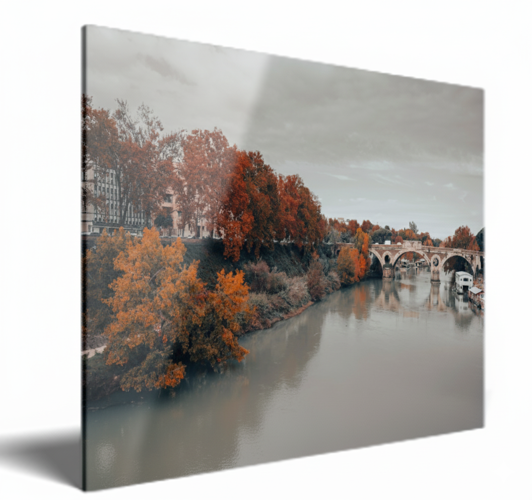 Autumn view of the Tiber, Rome