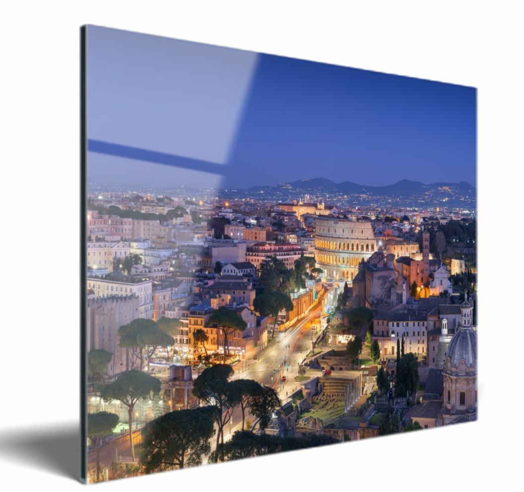 View of the Colosseum in the evening, Rome