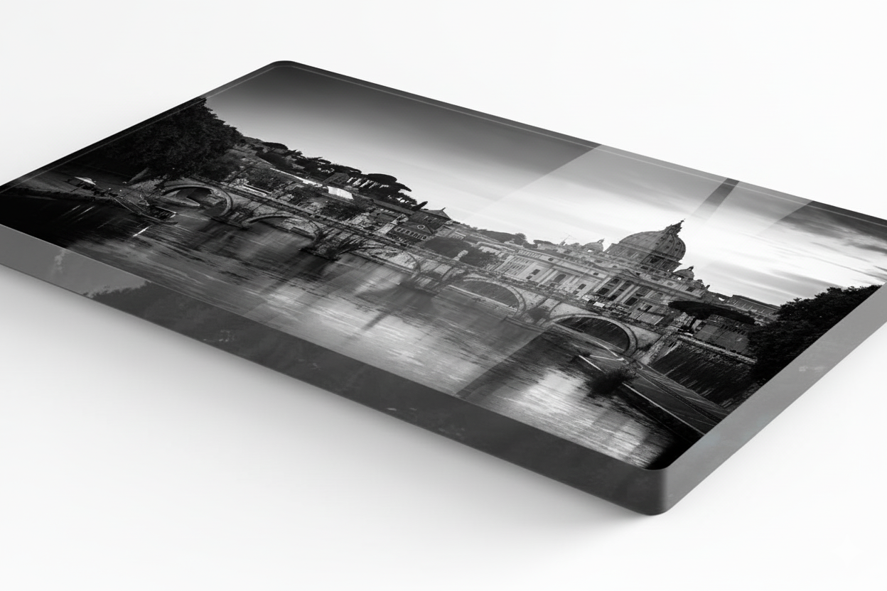 View of Rome in black and white