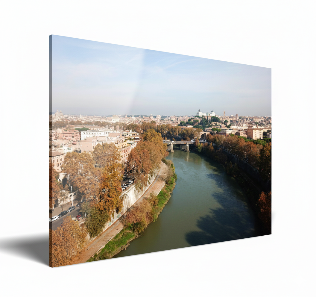 View of the Tiber in autumn, Rome
