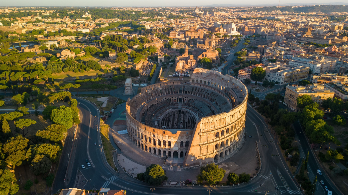 Aerial view of the Colosseum